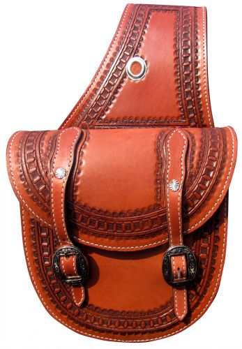 Showman Tooled Leather Saddle Bag
