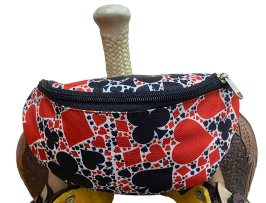 Playing Card Suits Insulated Nylon Saddle Pouch