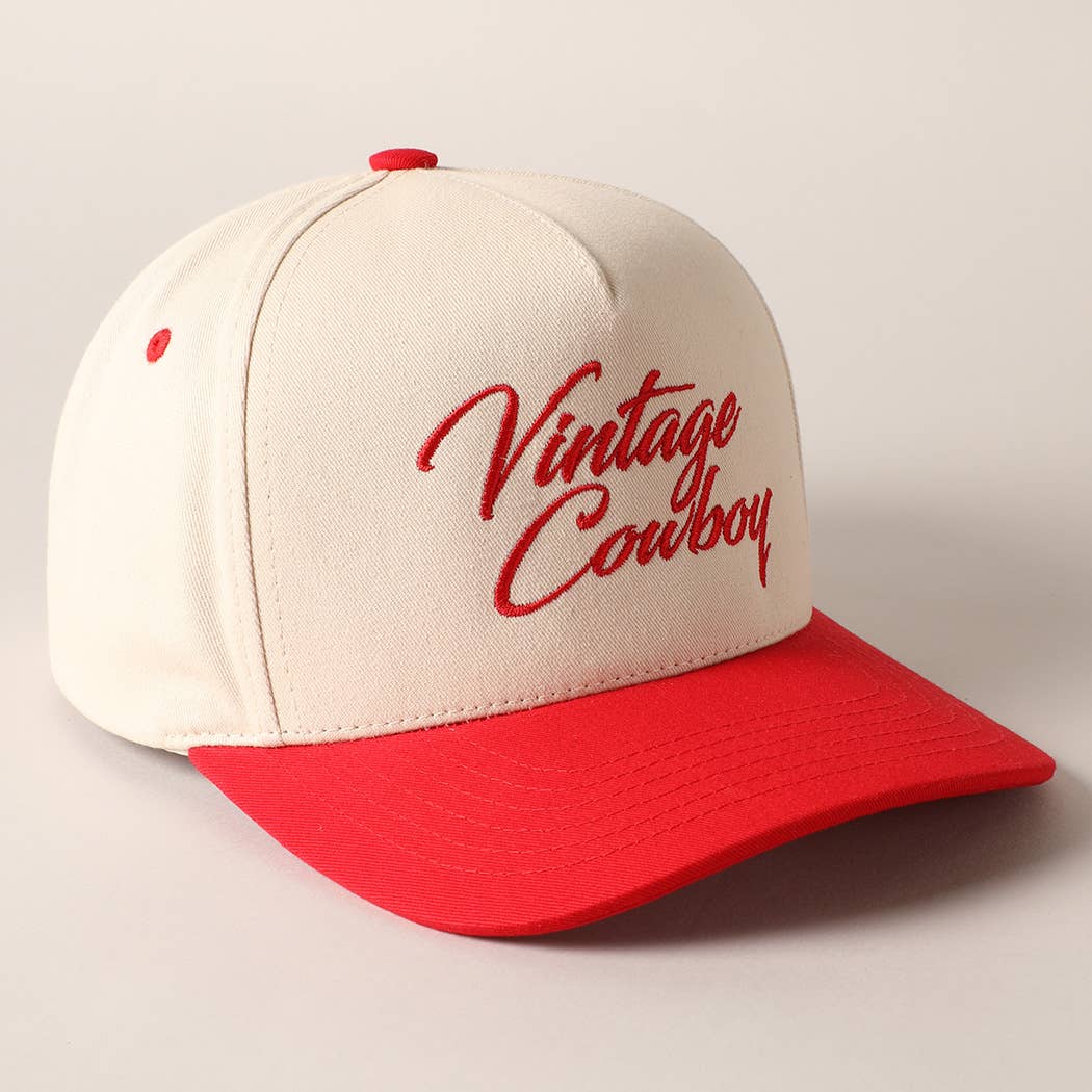 Vintage Cowboy Embroidery Two Tone Snapback