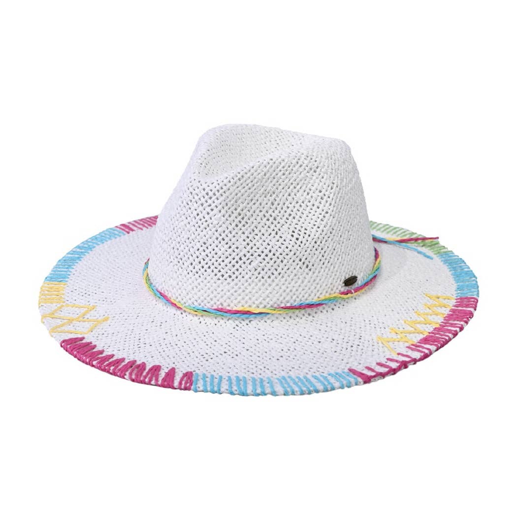 Stitched Brim Panama Hat