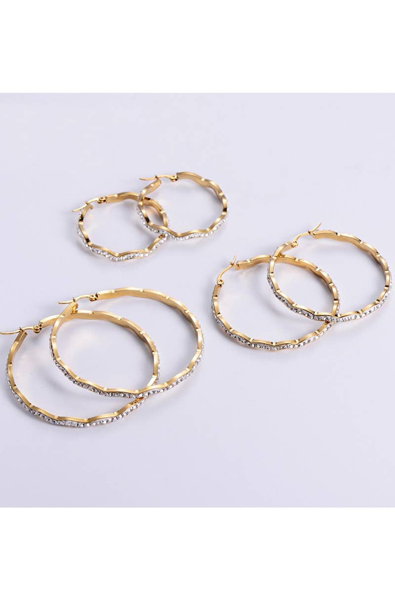 18k Gold Plated Stainless Steel Hoop Earrings