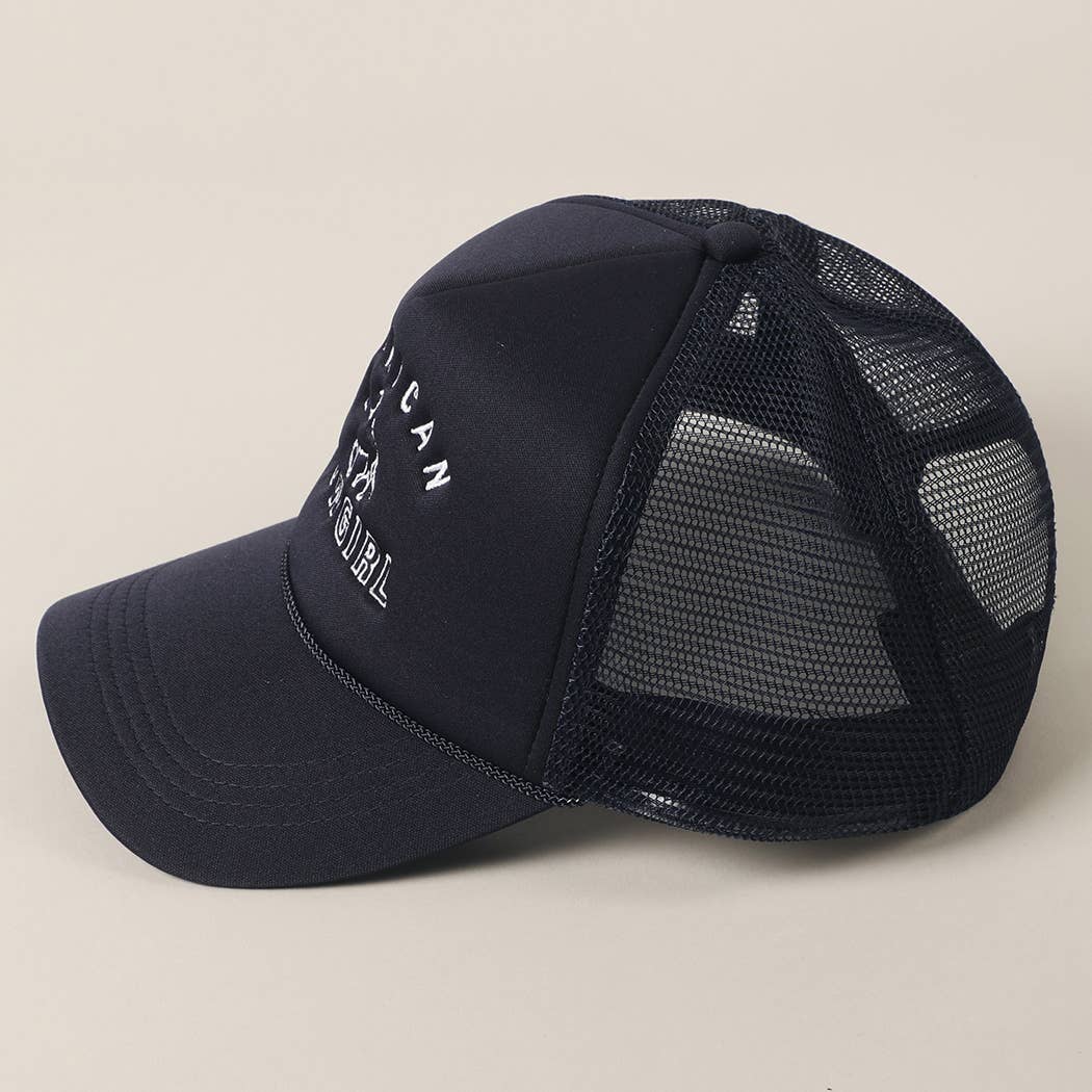 American Cowgirl Embroidery Foam Trucker Hat