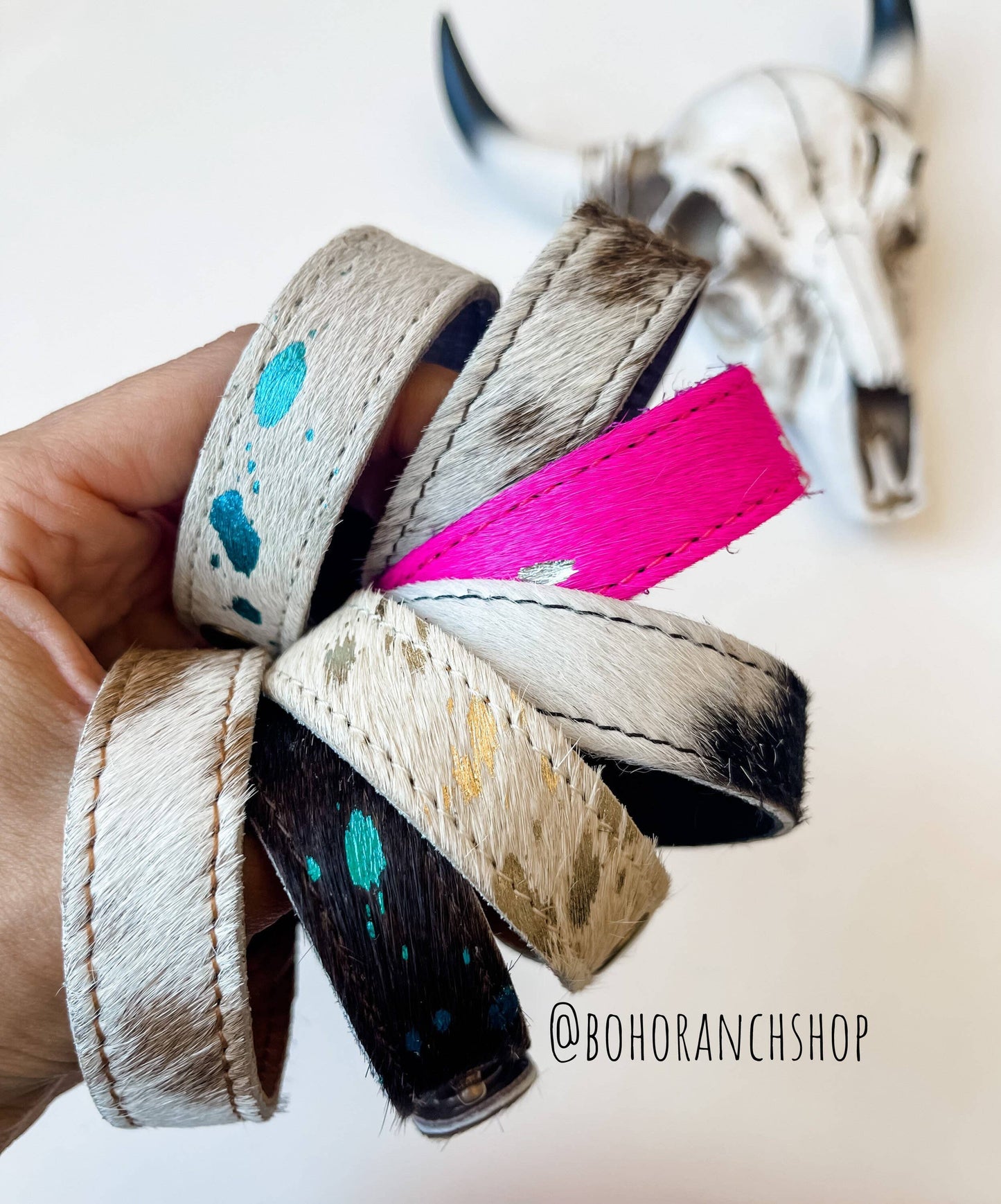 Hair on Cowhide Cuff Bracelet