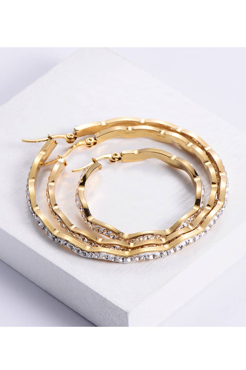 18k Gold Plated Stainless Steel Hoop Earrings