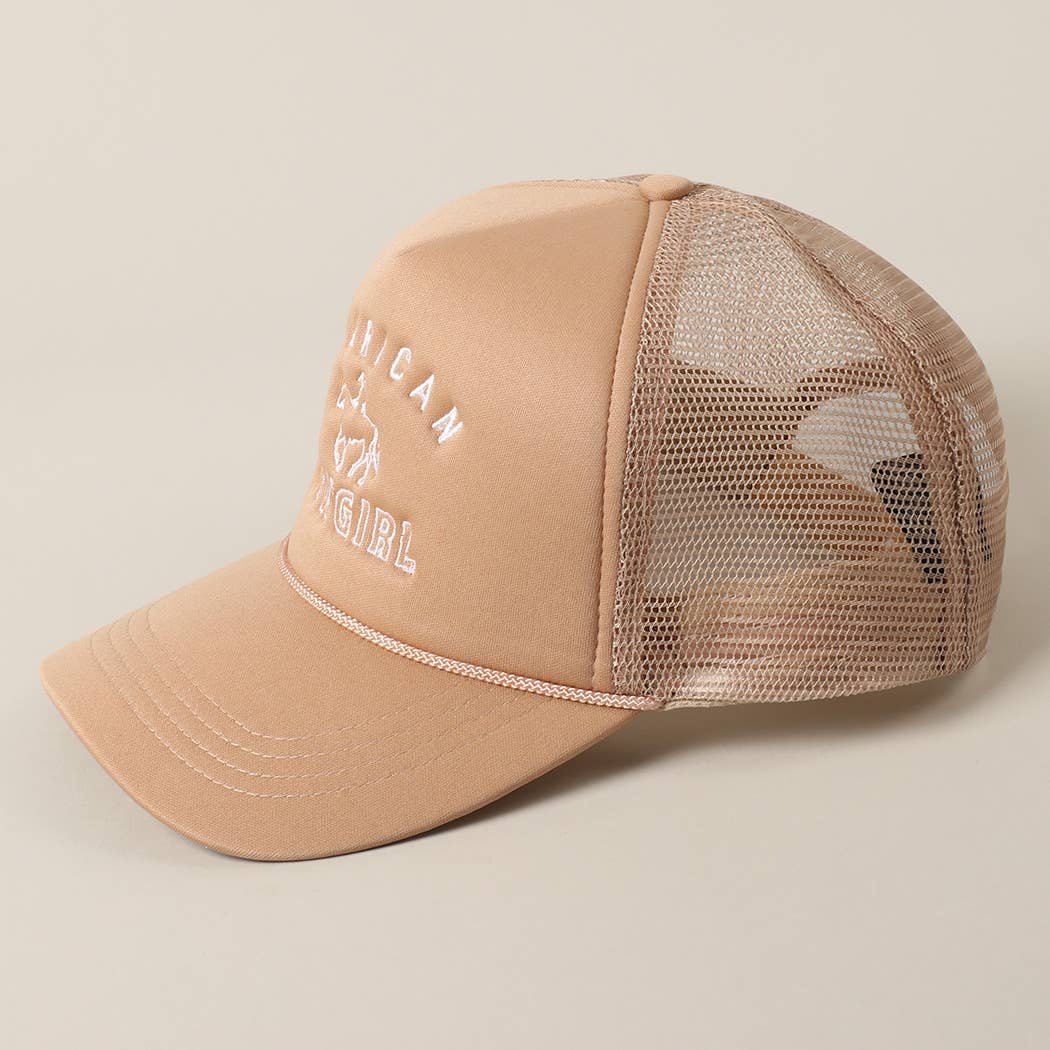 American Cowgirl Embroidery Foam Trucker Hat