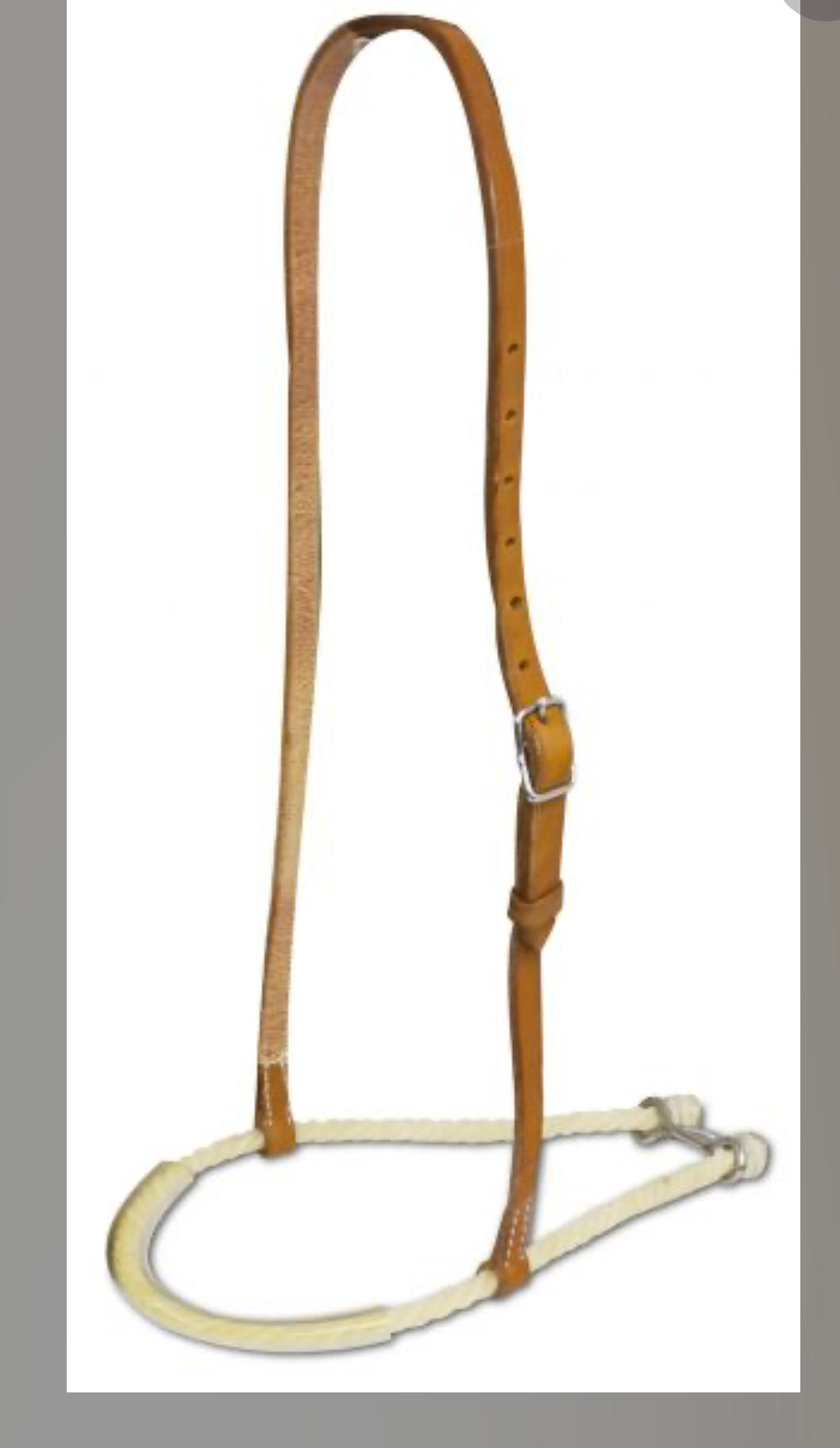 Rubber covered rope tie down with Argentina cow leather strap