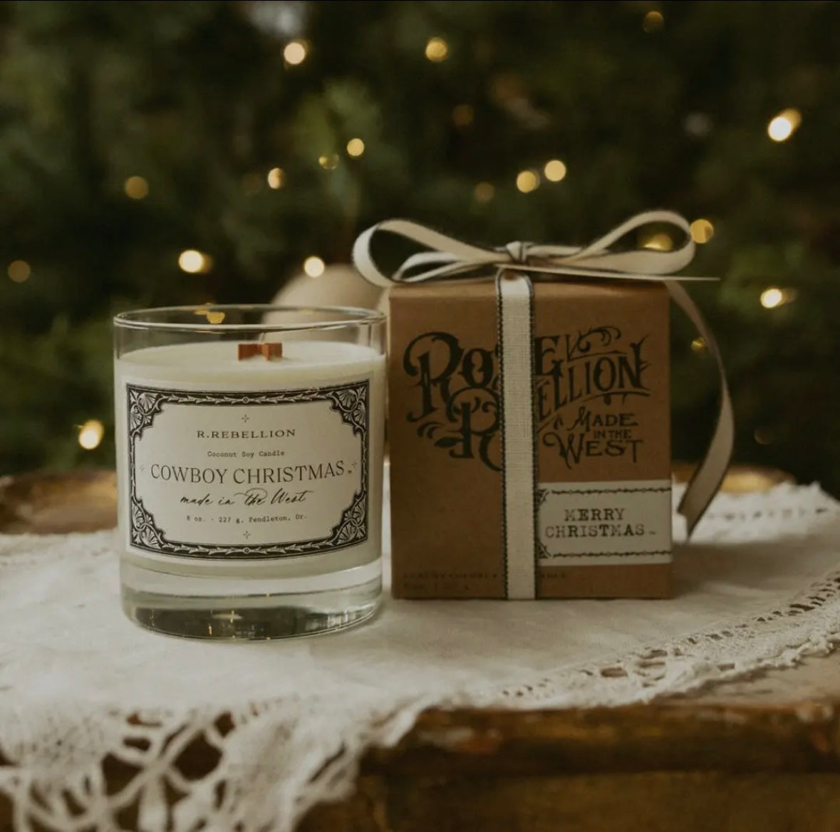 Cowboy Christmas Woodwick Candle