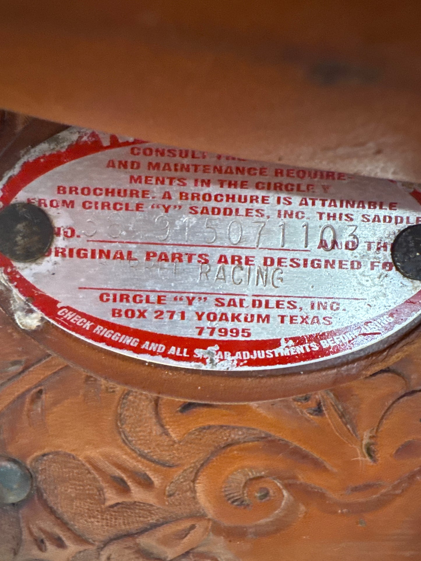 15” Circle Y Barrel Saddle #AG
