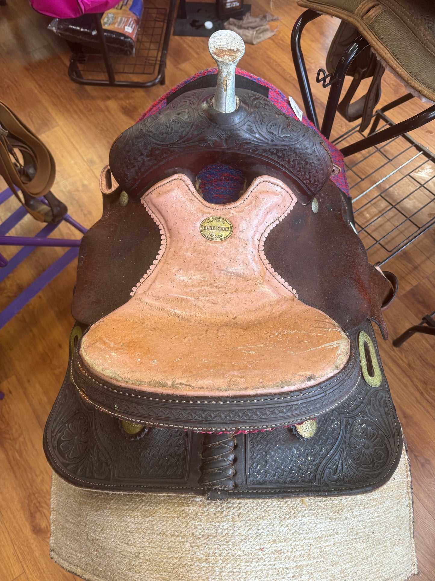 13" Blue River Saddle Pink w/ youth stirrups #tkh