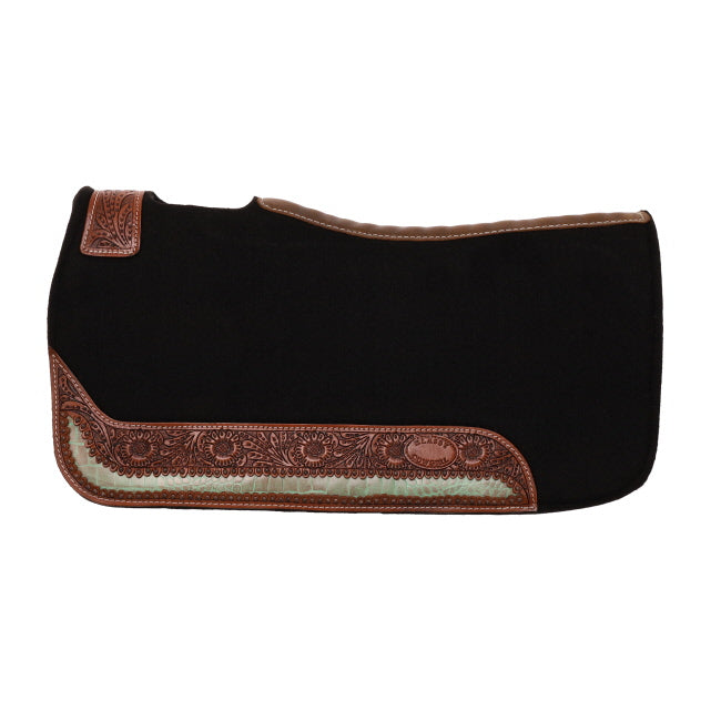 Klassy Cowgirl 28" x 30" Teal Bayou Black Felt Saddle Pad