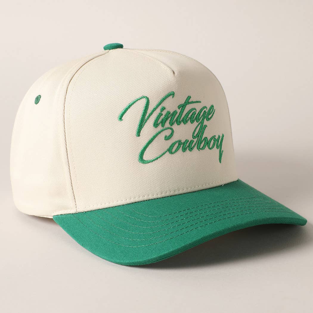 Vintage Cowboy Embroidery Two Tone Snapback
