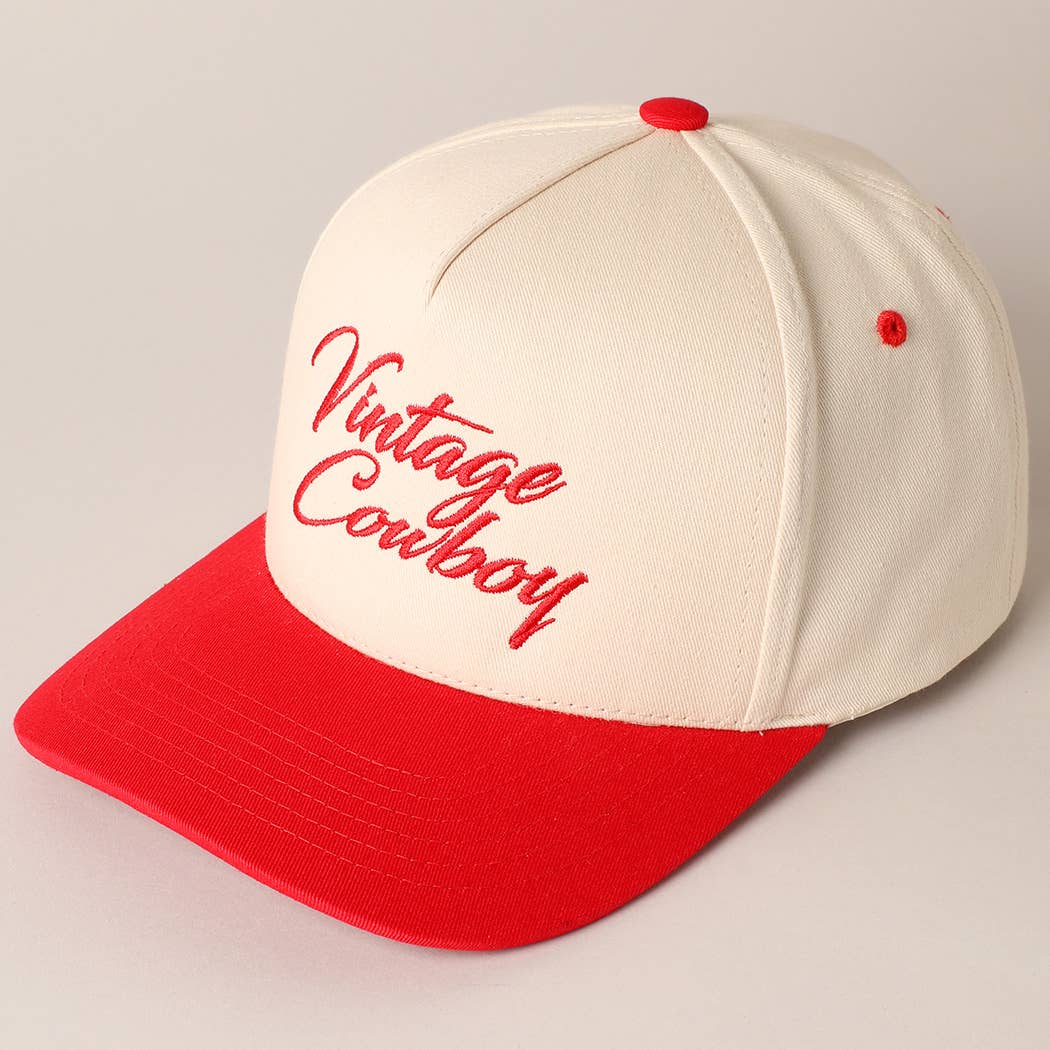 Vintage Cowboy Embroidery Two Tone Snapback