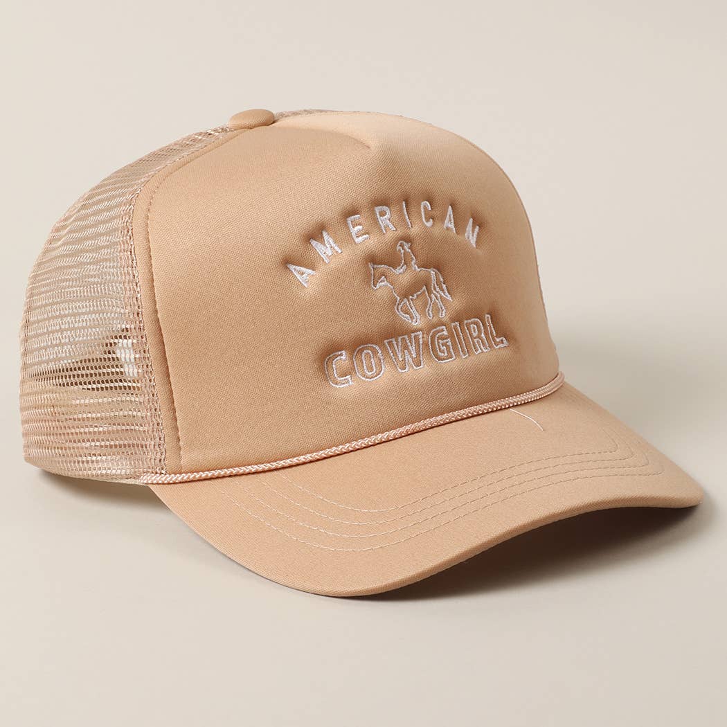 American Cowgirl Embroidery Foam Trucker Hat