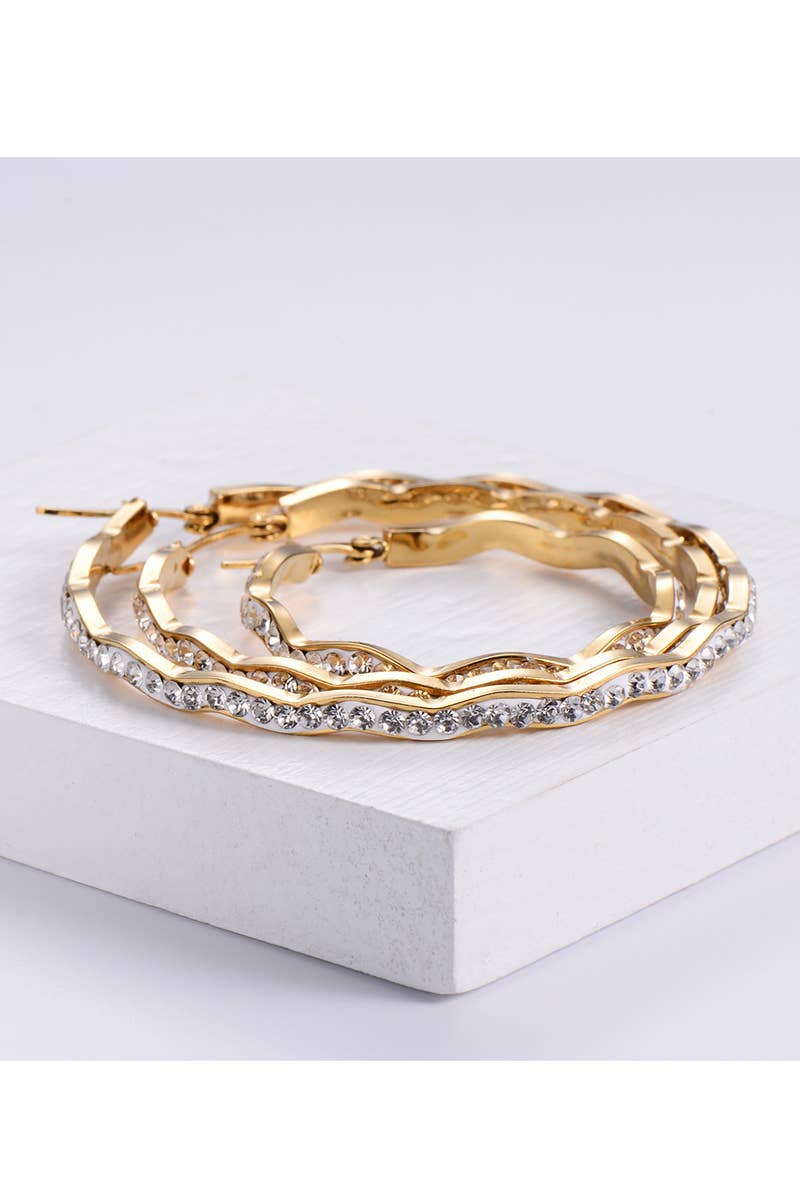 18k Gold Plated Stainless Steel Hoop Earrings