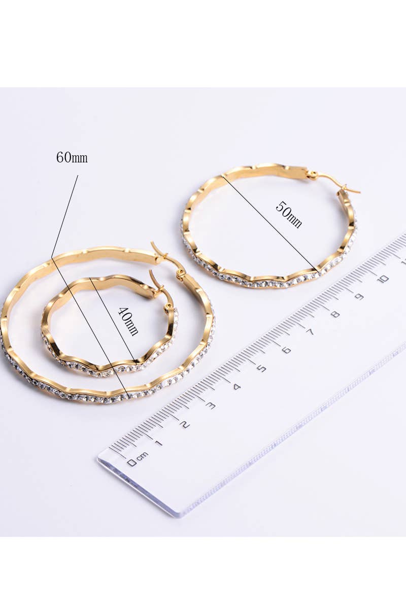 18k Gold Plated Stainless Steel Hoop Earrings