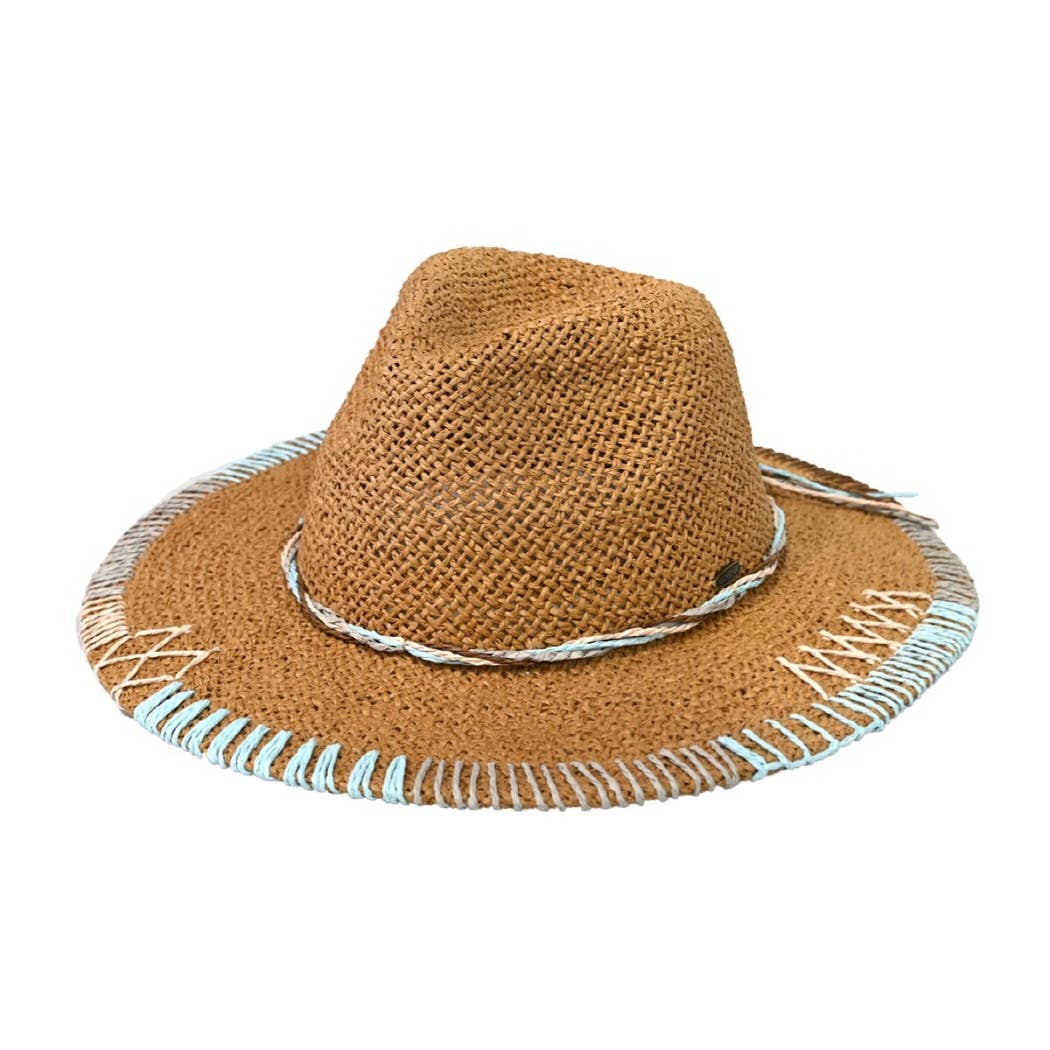 Stitched Brim Panama Hat