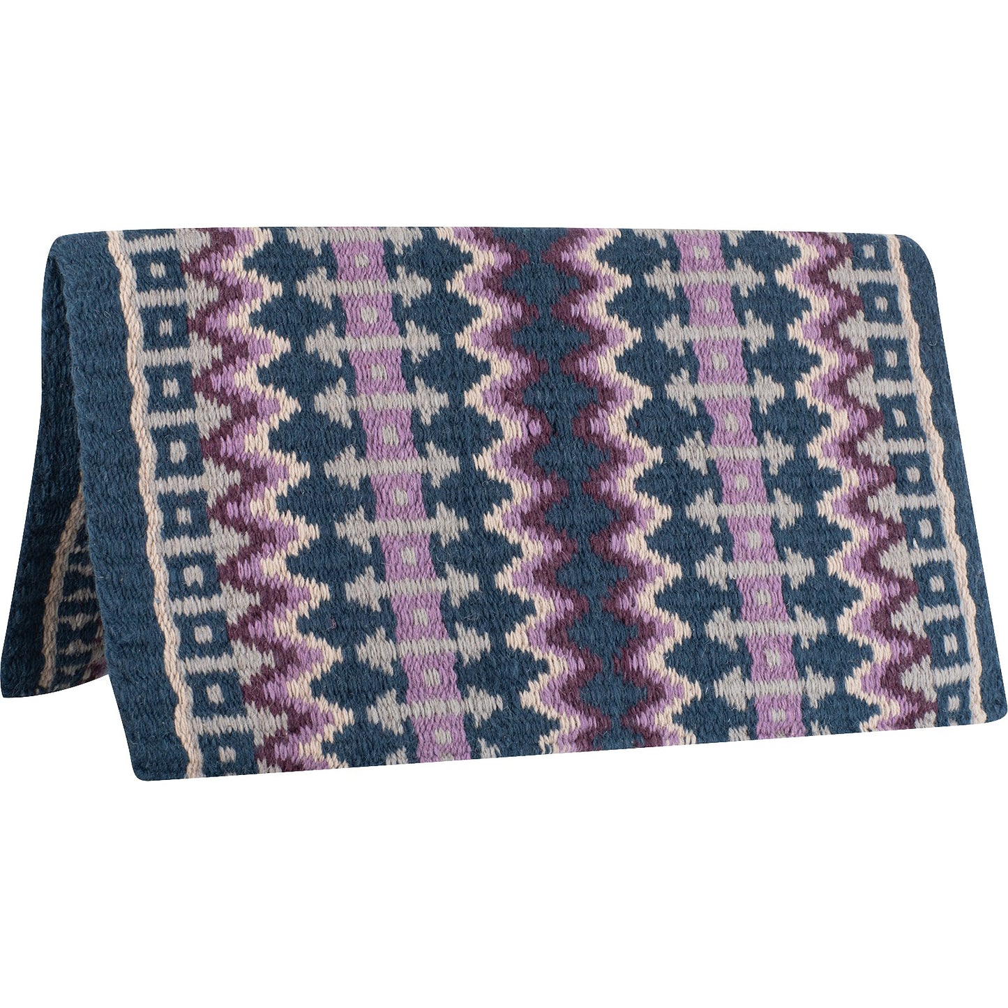 Navy Lavender 100% Wool Blanket