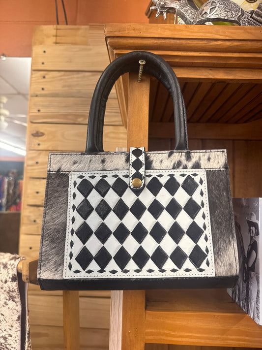 Hair on Checkered Leather Bible Cover