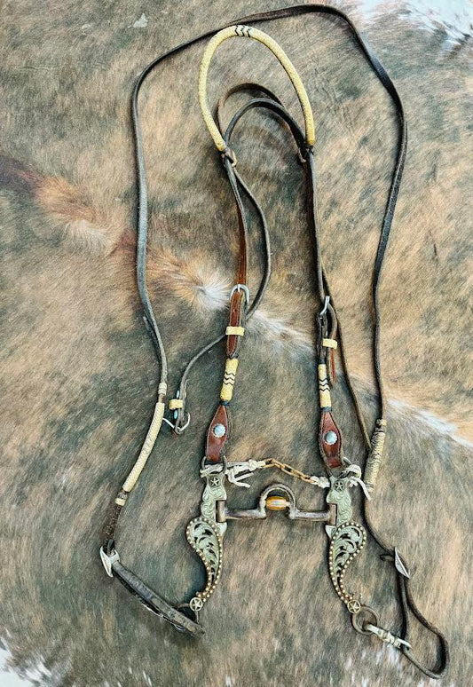 Martins Saddlery Bridle w/ Rawhide accent equipped  Copper Roller #GS