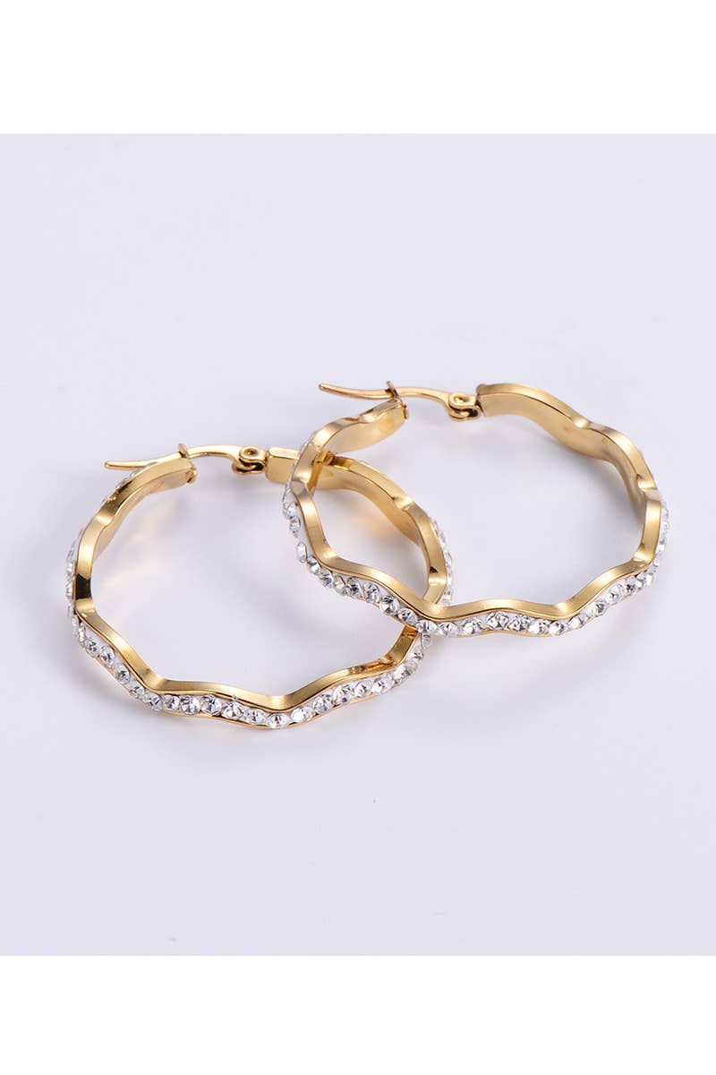 18k Gold Plated Stainless Steel Hoop Earrings