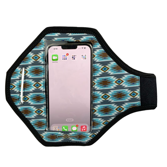 Gray Blue Aztec Phone Holster