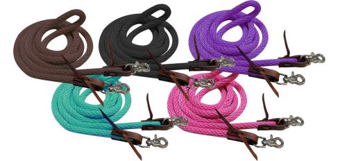 Showman Nylon Barrell Reins with Snap Ends