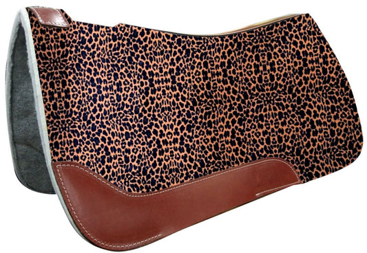31" X 32" Cheetah Print Solid Felt Saddle Pad