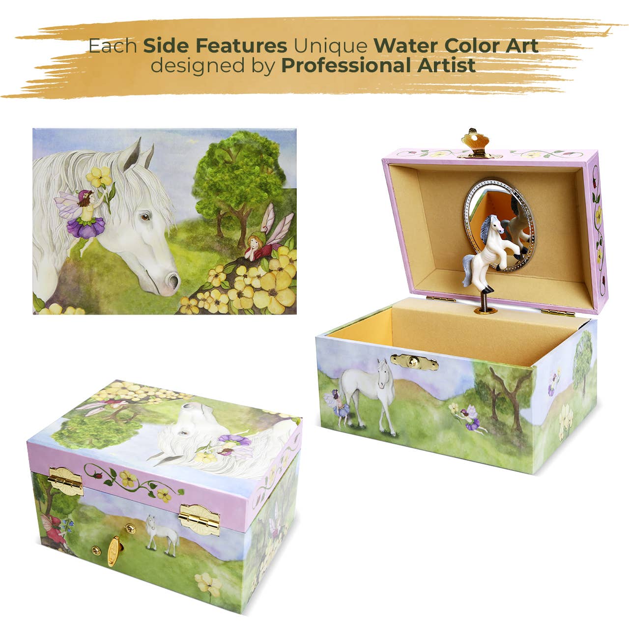 Small Fairy Horse Music Box