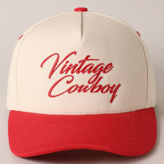 Vintage Cowboy Embroidery Two Tone Snapback