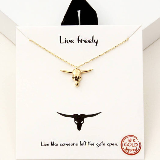 Bull Head Charm Necklace