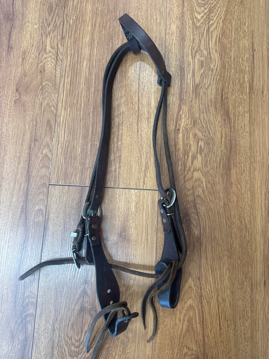 Used Brown Leather Headstall #AG