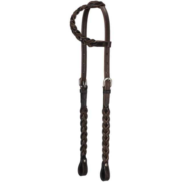 BRAIDED LEATHER ONE EAR HEADSTALL