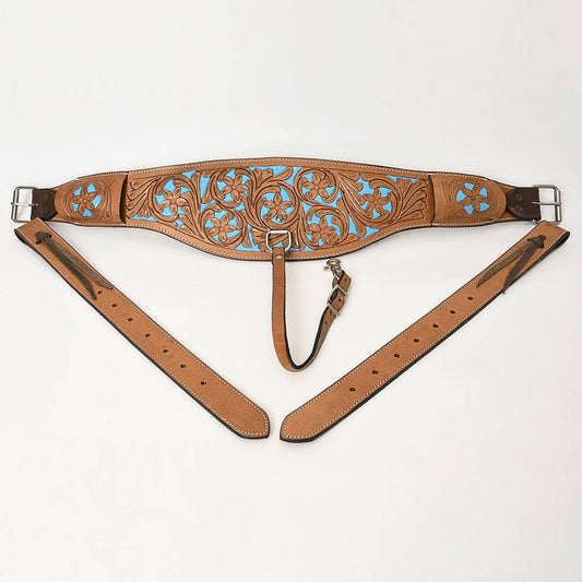 Comfytack By HILASON Flank Cinch Girth Turquoise Inlay Billets & Girth Connector