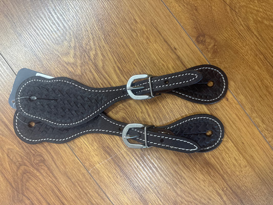Basketweave Harness Leather Spur Straps WOMANS