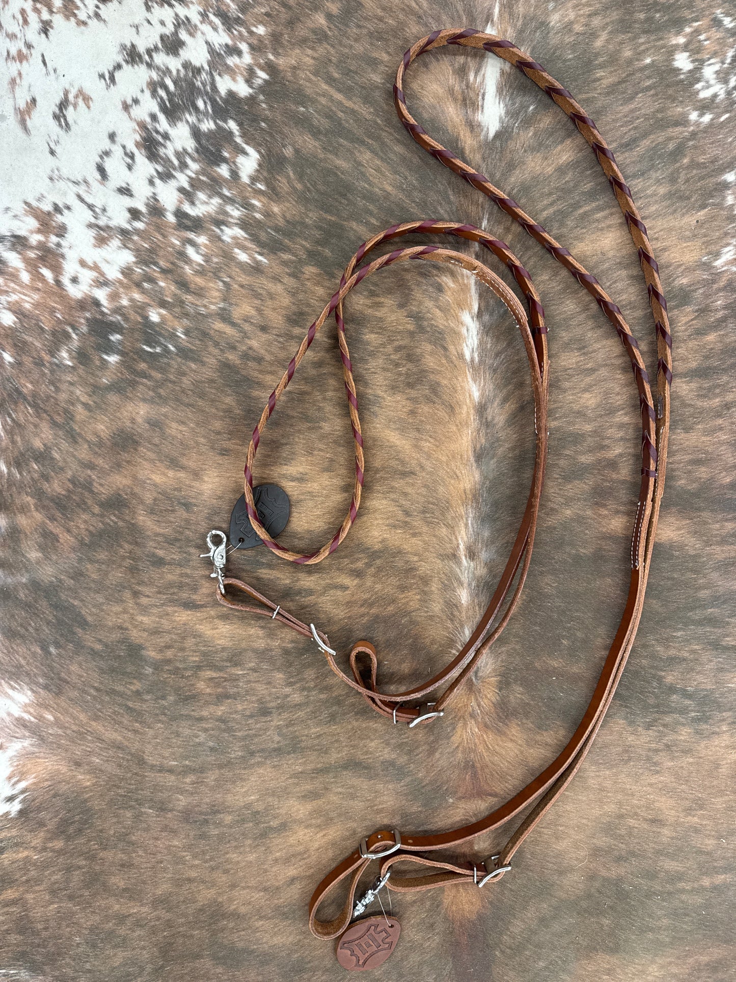 8ft Argentina Cow Leather Braided Rein
