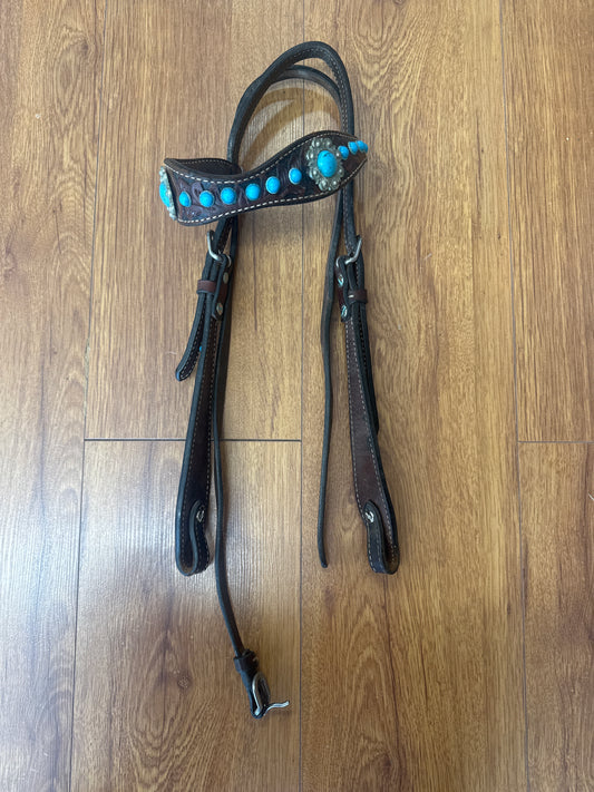 Used Browband Headstall with Turquoise accent #AG