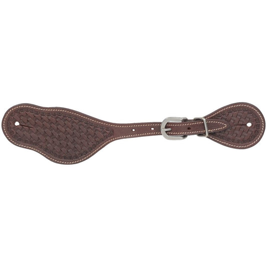 Basketweave Leather Spur Straps MENS
