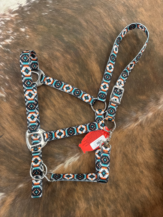 Premium Nylon Horse Halter Orange South West Print