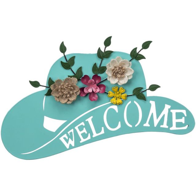 Turquoise Cowboy Hat Welcome Sign