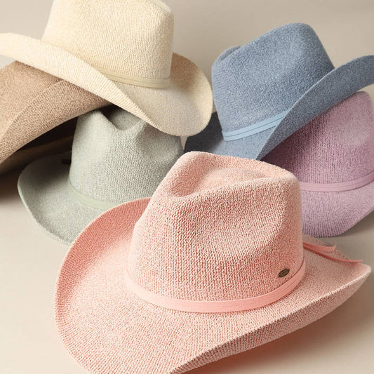 Solid Terry Cloth Cowboy Panama Adjustable Sun Hat