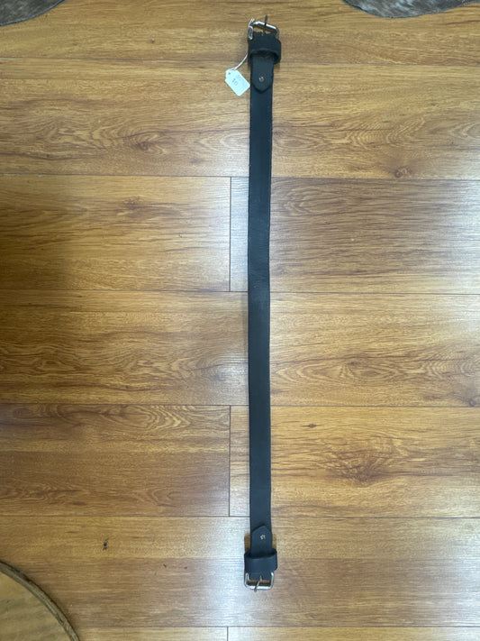 35” Black Leather Flank Cinch