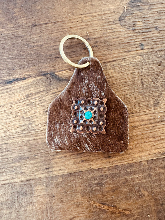 Cowtag Keychain with Concho