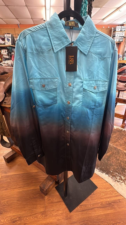 Woman’s Blue Ombré button down