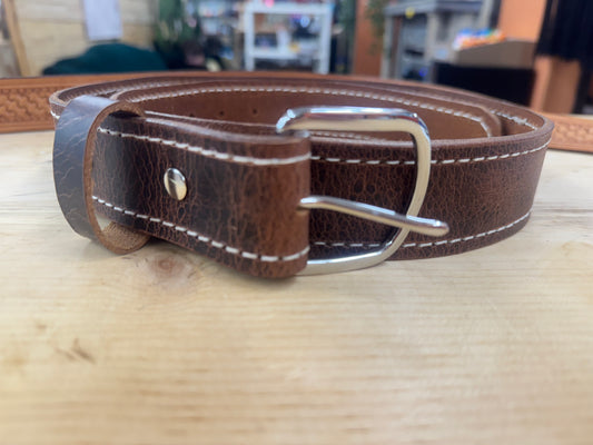 36" Handmade Buffalo Leather Belt