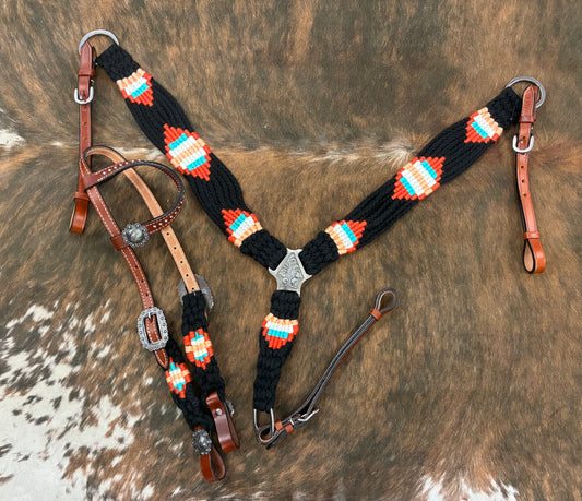 Corded Black/Red Tack Set