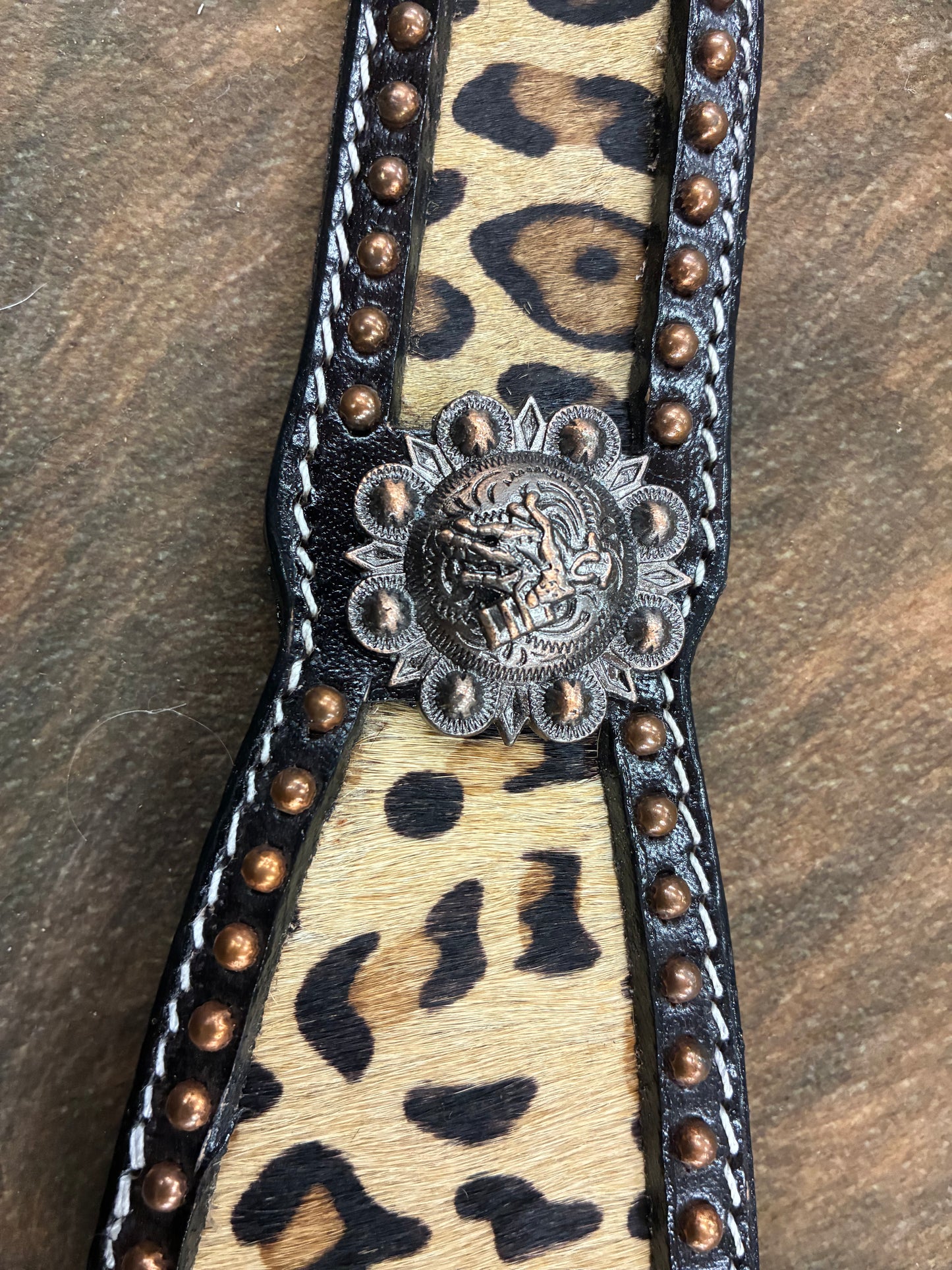 Hair On Cheetah with Barrel Racer Conchos