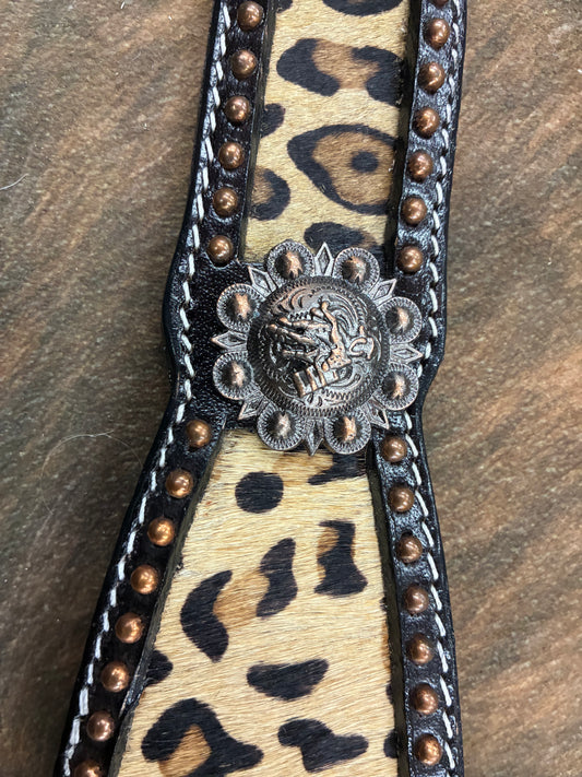 Hair On Cheetah with Barrel Racer Conchos