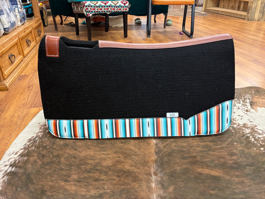 Showman 31" x 32" Black Felt Pad with Serape Wear Leathers