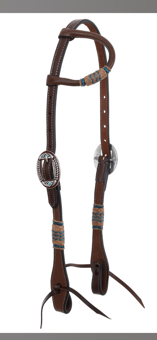 Aqua Rawhide One Ear Headstall