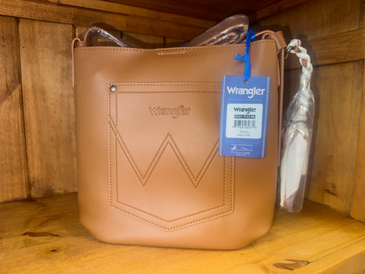 Wrangler W Pocket Tote Set – Brown